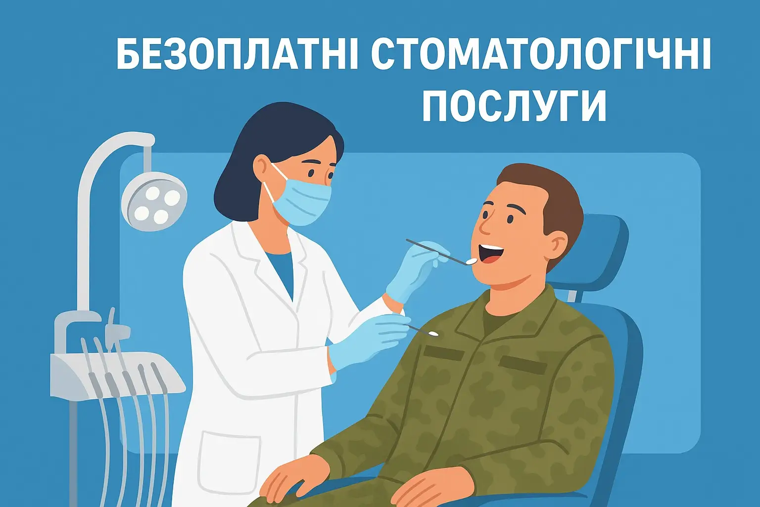 Зображення для новини Безоплатні стоматологічні послуги для Захисників та Захисниць України  за програмою НСЗУ